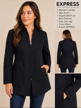 Express Black Zip-Front Jacket